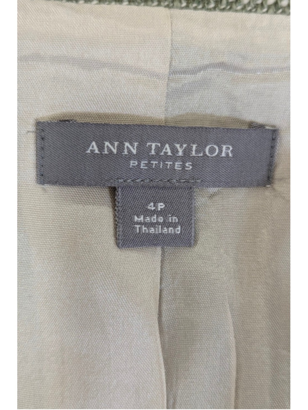 Ann Taylor Sage Green Women Textured Blazer Petite 8 Office Siren Old Money Chic - Picture 10 of 11
